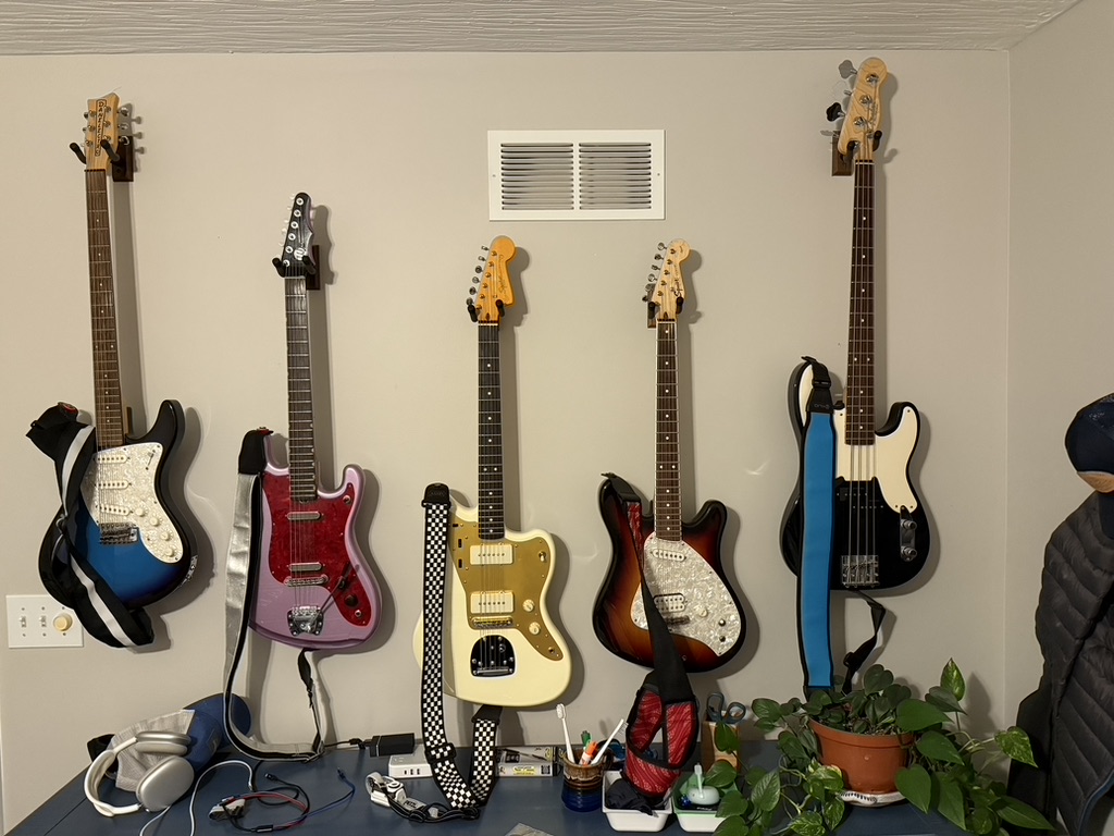 Guitar collection wall